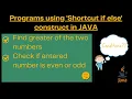 Ternary Operator in Java Shortcut If-Else Programs for ICSE Class 9 10