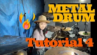 [Drum Lesson] Heavy Metal drum tutorial 4 - Phrases for footwork practice with Ami2