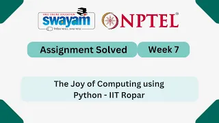 The Joy of Computing using Python Week 7 NPTEL ANSWERS 2026