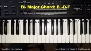 How to Play the B Flat Major Chord on Piano - Bb maj