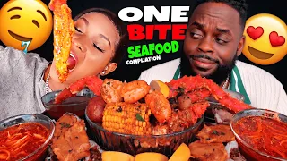ONE BITE SEAFOOD BOIL MUKBANG CHALLENGE! (KING CRAB, MEGA PRAWNS, LOBSTER TAILS) | QUEEN BEAST