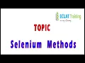 Selenium Methods ECLAT Training