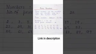 Prime Numbers Prime Numbers Definition Prime Numbers between 1 to 500