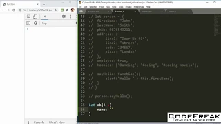 Objects and functions this constructor JavaScript Tutorial - Codefreak