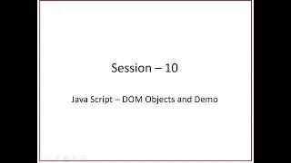 10 Java Script - DOM OBJECTS WINDOW OBJECT NAVIGATOR OBJECT