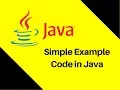 1 5 Simple Example Code in Java Java Tutorial