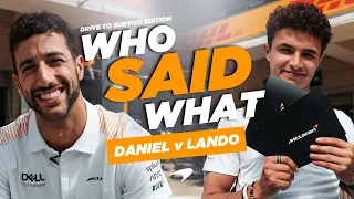 lando norris and daniel ricciardo play the formula 1 drive to survive quiz