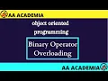 Binary Operator Overloading in Operator Overloading with Binary Operators AA Academia