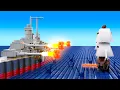 WW2 Battleship vs Sailing Ship LEGO Animation