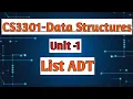 List ADT in data structures tamil Data structures CS3301 Anna university reg-2021