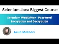 Selenium WebDriver - Password Encryption and Decryption
