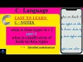 what is Data types in c part 2 what is clasification of built-in-data types