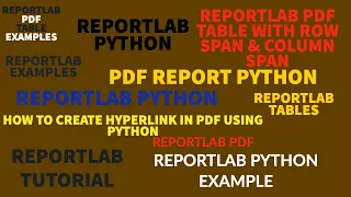 REPORTLAB REPORTLAB PYTHON TUTORIAL How To CreateTable With Span In Pdf Using Python PART 28