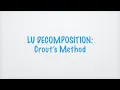 Crout s Method LU Decomposition 1080p