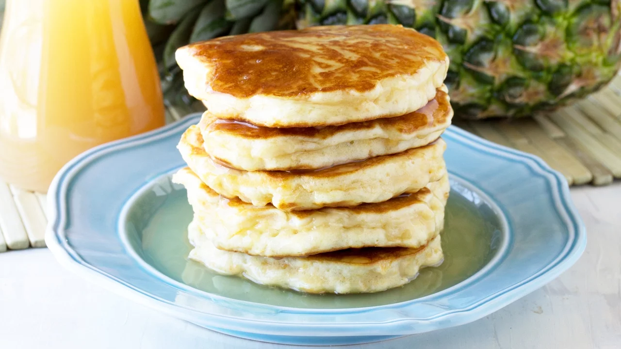 Pineapple Pancakes with Coconut Syrup