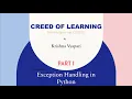PART 1 Exception Handling in Python
