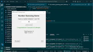 NUMBER GUESSING GAME USING TKINTER