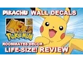 Real Life Giant PIKACHU Wall Decal Life-Size Pokemon Review Unboxing - Roommates Decor