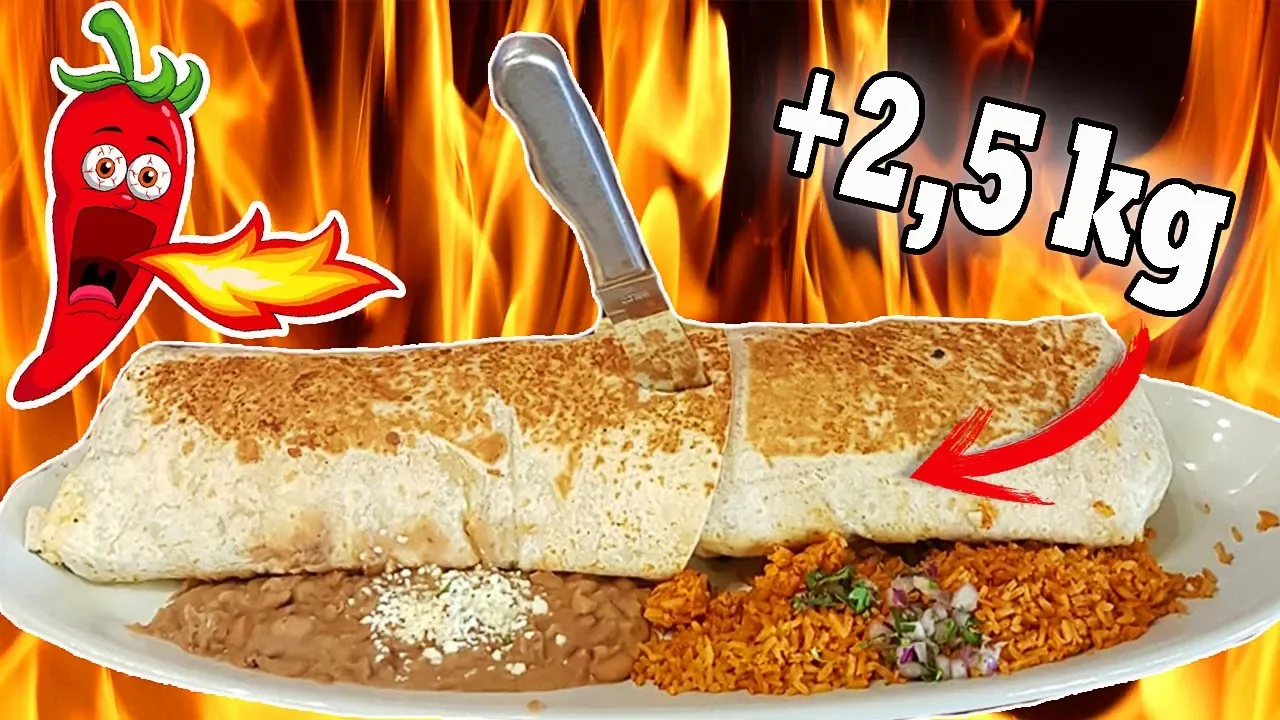 BURRITO DE +2,5 KG con SALSA HABANERO en menos DE 12 MINUTOS   RETO SUPERPICANTE!