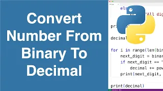 Convert A Binary Number To A Decimal Number Python Example