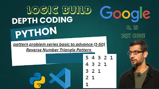 Reverse Number Triangle Pattern in Python Star Number Pattern Series dsa logic