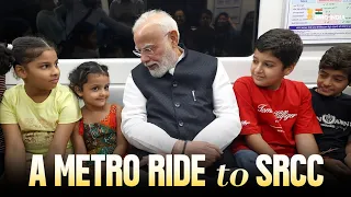 PM Modi travels by metro to attend the centenary celebrations of Shri Ram College of Commerce