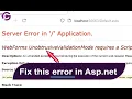 Fixed UnobtrusiveValidationMode Requires a ScriptResourceMapping