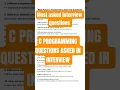 Top 30 C Programming Interview Questions and Answers C Programming Interview Preparation 2025
