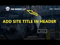 How To Add Site Title in Header Section in Hestia Free Theme