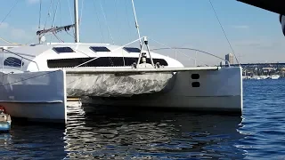 Don’t FALL in! Painting our Catamaran by Dinghy! Onboard Lifestyle ep.13