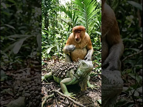El Sanador Inesperado La Increíble Labor del Mono Narigudo #wildlife #viral #animals #wildliferescue