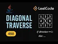 LeetCode 498 Diagonal Traverse Java Solution Matrix Traversal