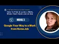 Module 3 Google Your Way to a Work from Home Job