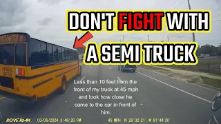 Download School bus cut off truck | Trucker using phone | Police finds trailer full of people, arrests driver MP3