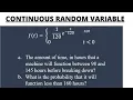 Probability density function of a continuous random variable example 4