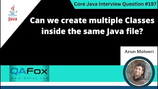Can we create multiple Classes inside the same java file Core Java Interview Question