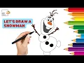 How to Draw Color a Snowman Easy Winter Art for Kids