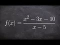 Learn how to find the holes of a rational function removable discontinuities