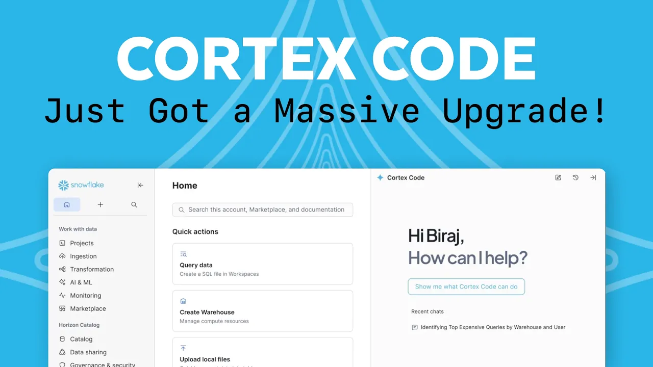 Snowflake Cortex Code release video