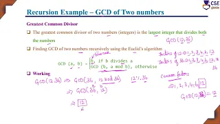 Recursion Example GCD of two numbers Stack Data Structure L 44 Data Structures Application