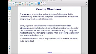 Control Structures Sequence