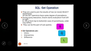 SQL - Set Operator lecture 25