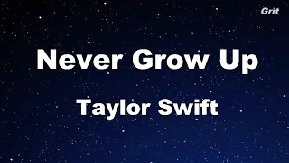 Never Grow Up Taylor Swift Karaoke No Guide Melody 