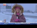 Jessica Dill braves the elements the latest road conditions