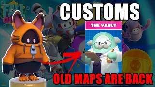 FALL GUYS LIVE VAULT CUSTOMS WITH VIEWERS | OLD MAPS ARE BACK !!