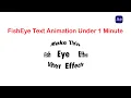 How to Create a Fish Eye Text Effect in After Effects Tutorial Text Animation