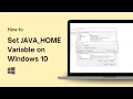 How to Set JAVA - HOME Variable on Windows 10