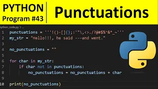 Python Program - Remove Punctuations From a String in Python