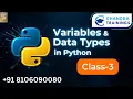 Python CLASS-3 Variables and Data Types Explained with Examples Learn Python Step by Step