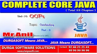 Core Java OOPs Overloading Part - 6